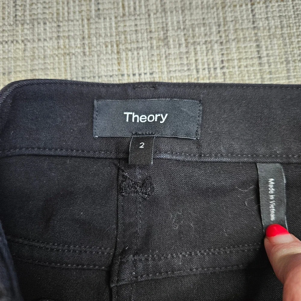 Theory Bootcut Pants Black Stretch Career Casual Trousers‎ Womens Size 2
